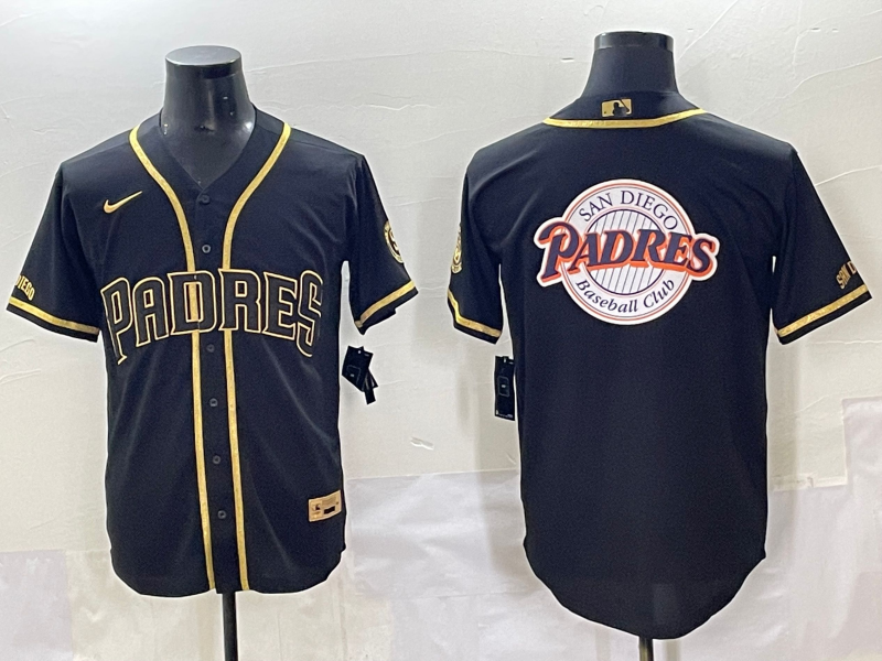 Men 2025 San Diego Padres Blank Black Throwback Nike MLB Jersey 003